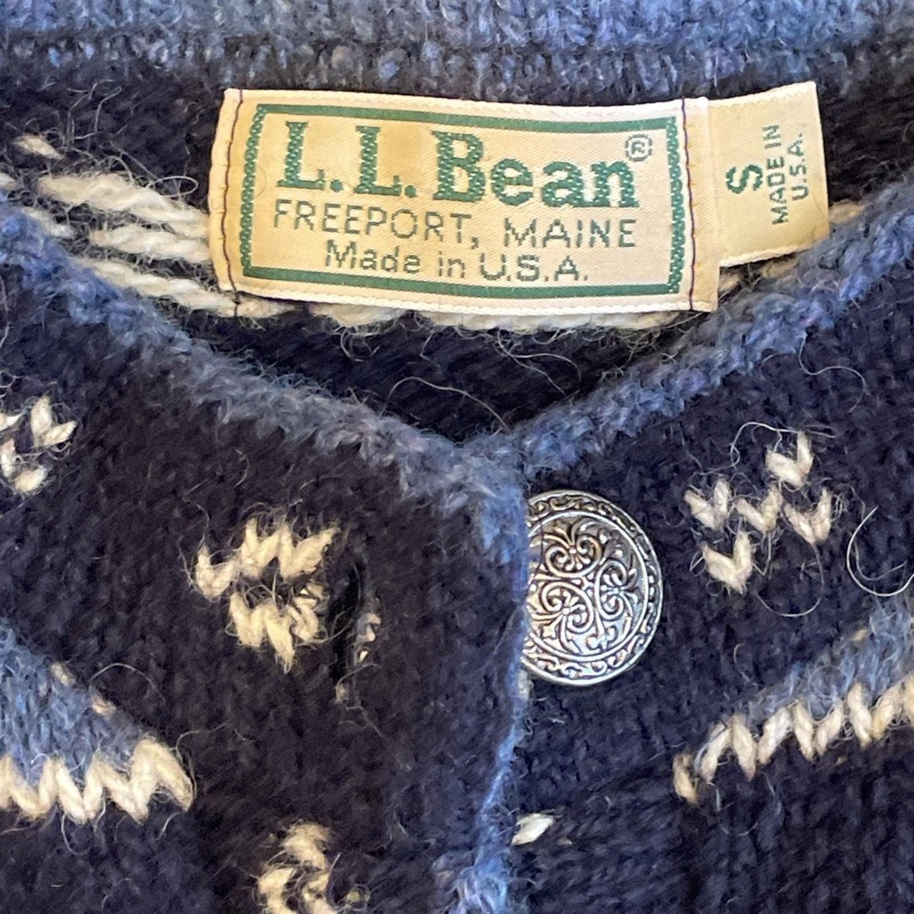 Vintage Women's LL Bean Fair Isle Wool Sweater S Ski Lodge Gorpcore Made In USA - Picture 4 of 14